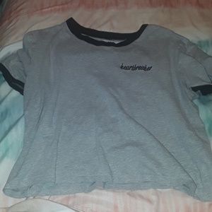 Gray heartbreaker crop top